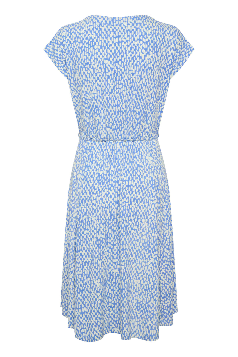 Kaffe KAbella mekko, sinivalkoinen graafinen printtikuvio