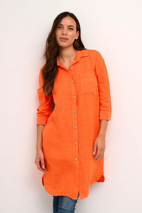 CRBellis Long Linen Shirt exotic orange 10611572