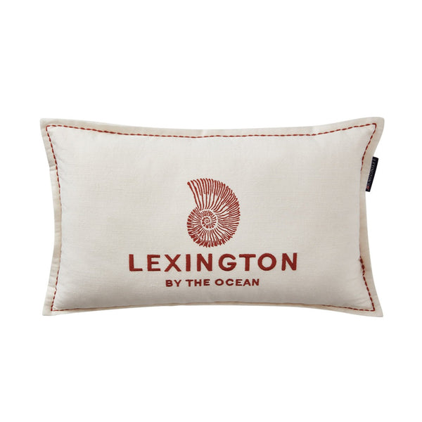 Lexington Logo kirjailtu tyyny pellavapuuvillasekoitetta 50*50cm, kookos