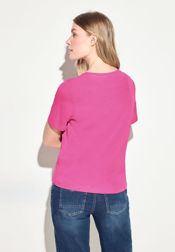 Cecil T-paita hohtavalla painatuksella, pinkki