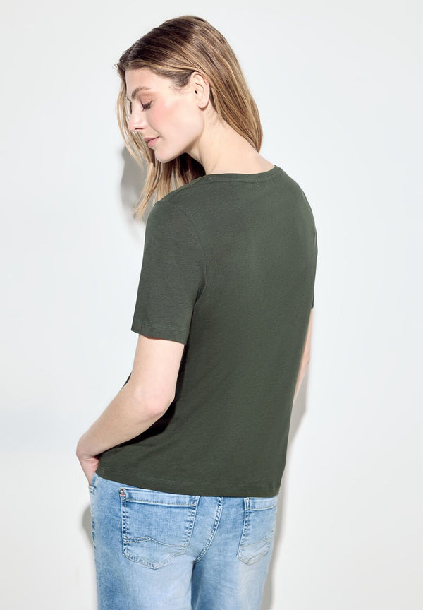 Cecil T-paita hohtavalla painatuksella, vihreä