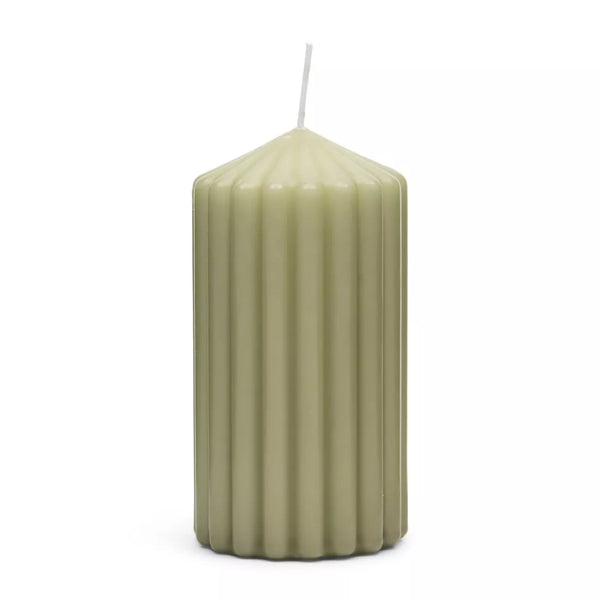Rivièra Maison Rib Pillar Candle green 7*13cm