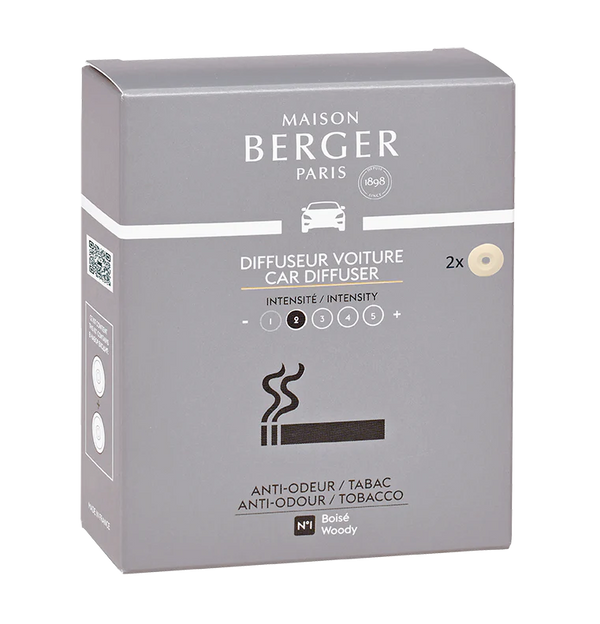 Maison Berger Anti-tobacco -autotuoksun täyttöpakkaus 2kpl kiekkoja