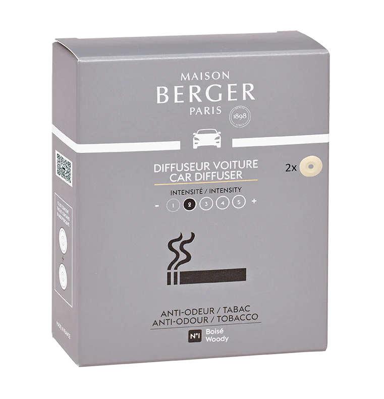Maison Berger Anti-tobacco -autotuoksun täyttöpakkaus 2kpl kiekkoja
