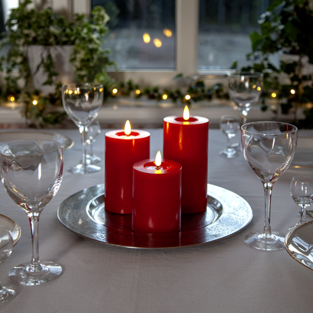 Star Trading Flamme Flow LED-kynttilä 15cm, punainen