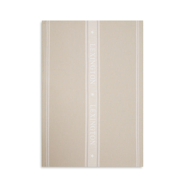 Lexington Icons Jacquard keittiöpyyhe luomupuuvillaa 50*70cm, beige/valkoinen
