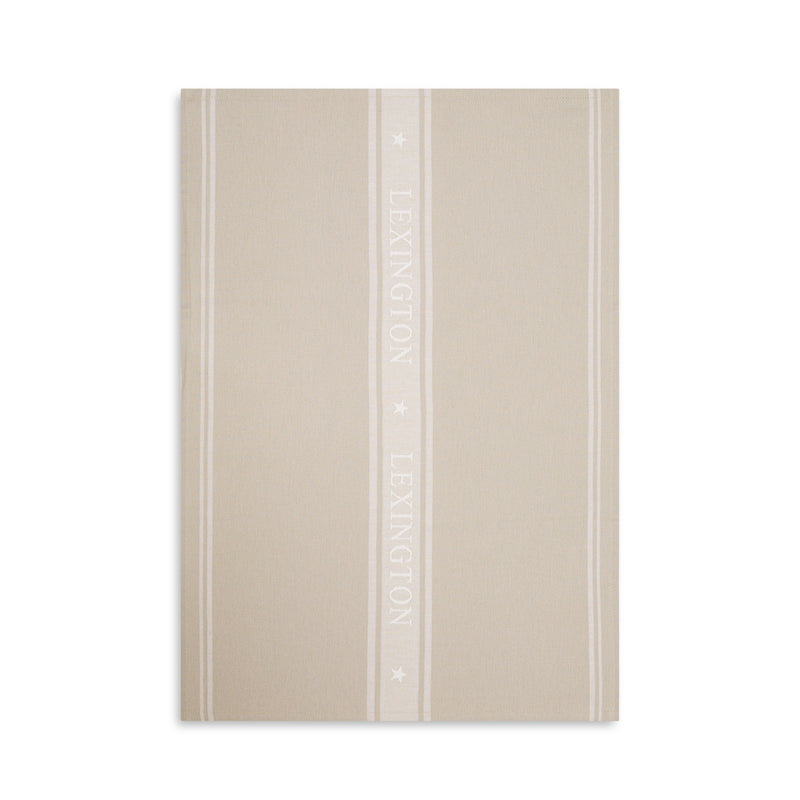 Lexington Icons Jacquard keittiöpyyhe luomupuuvillaa 50*70cm, beige/valkoinen
