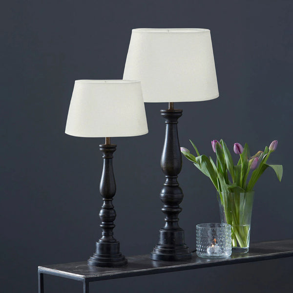 PR Home Doris pöytävalaisin 64cm, musta/valkoinen