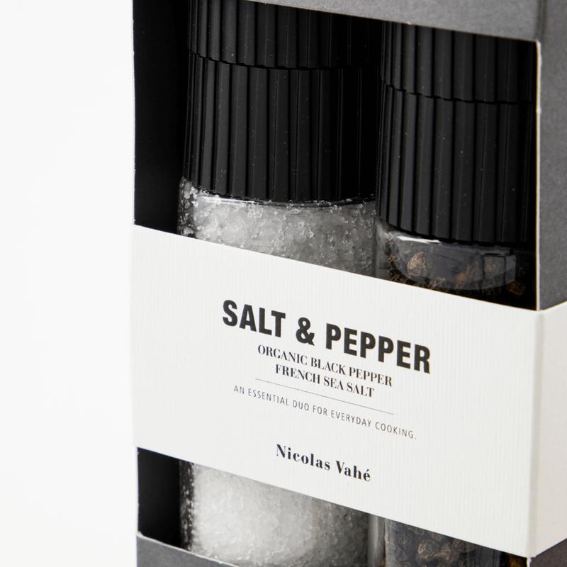 Nicolas Vahé lahjapakkaus Ranskalainen merisuola & Luomumustapippuri, 60g
