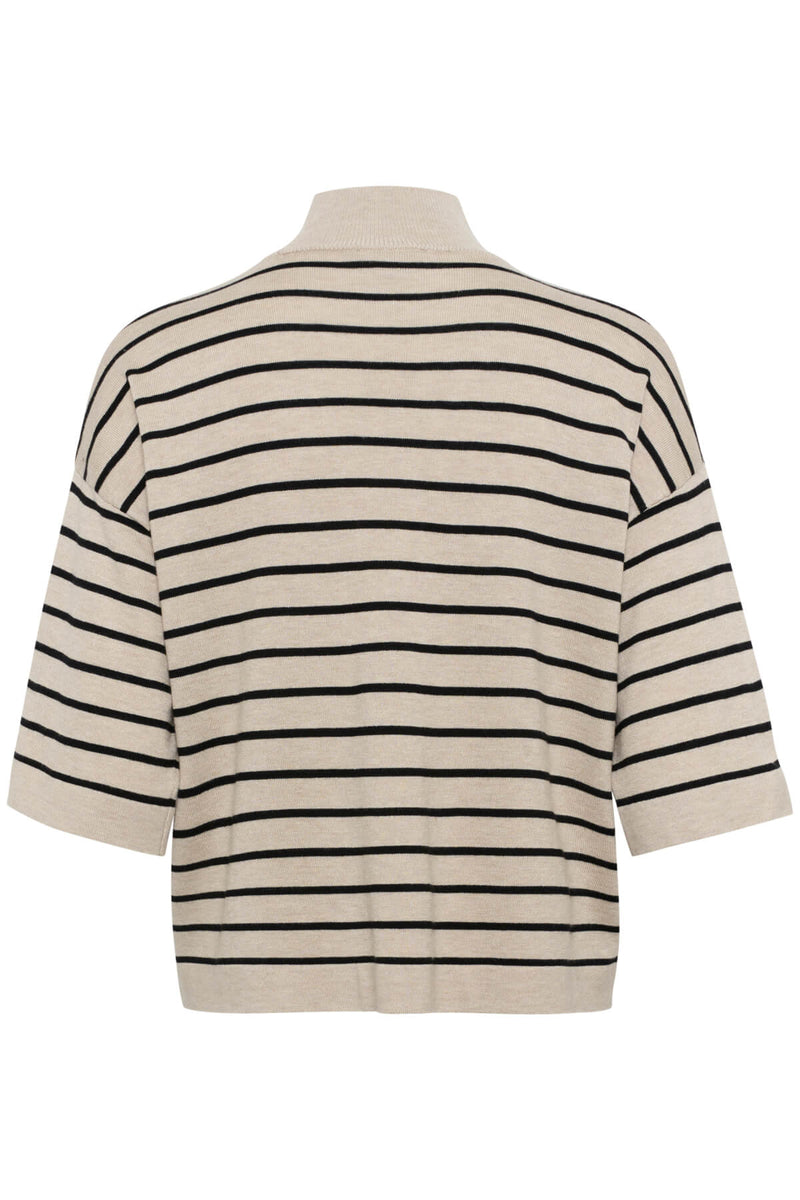 Kaffe KAlizza neule 3/4 hihoilla, beige/musta