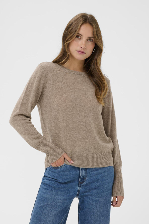 Kaffe KAcashie neule villa-kasmir sekoitetta, meleerattu beige