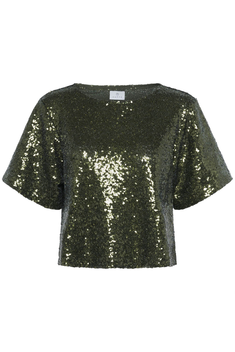 Kaffe KAmiranda Sequin paljettitoppi, vihreä