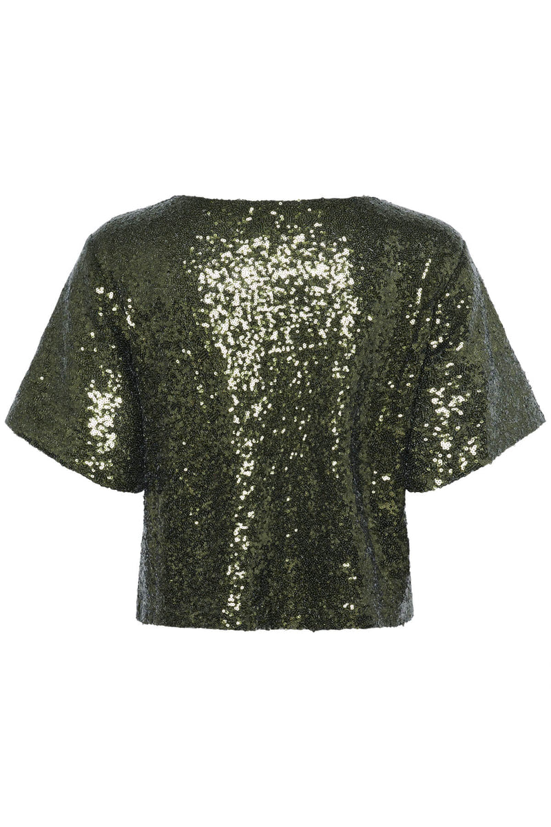 Kaffe KAmiranda Sequin paljettitoppi, vihreä