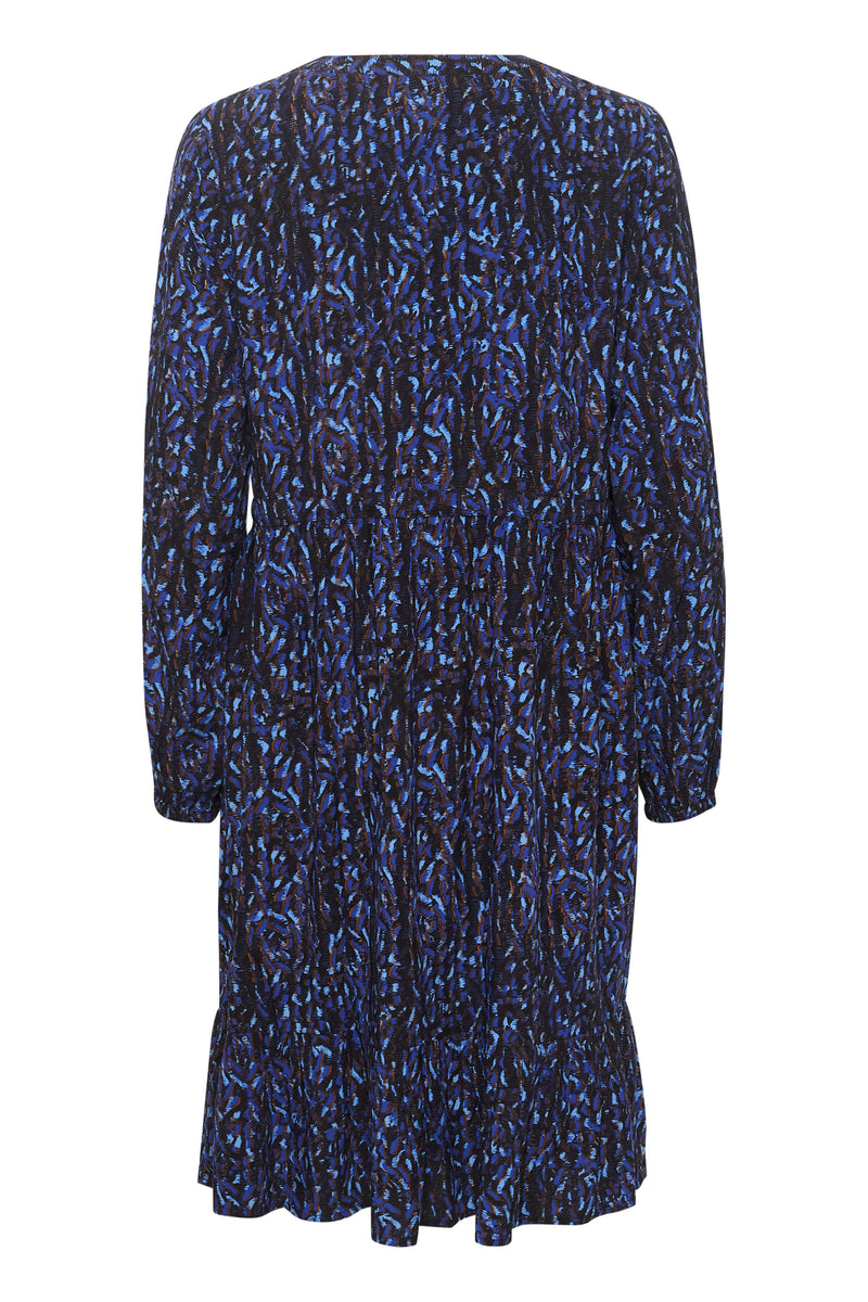 Cream CRTiah polvimittainen mekko, sininen/musta printtikuvio