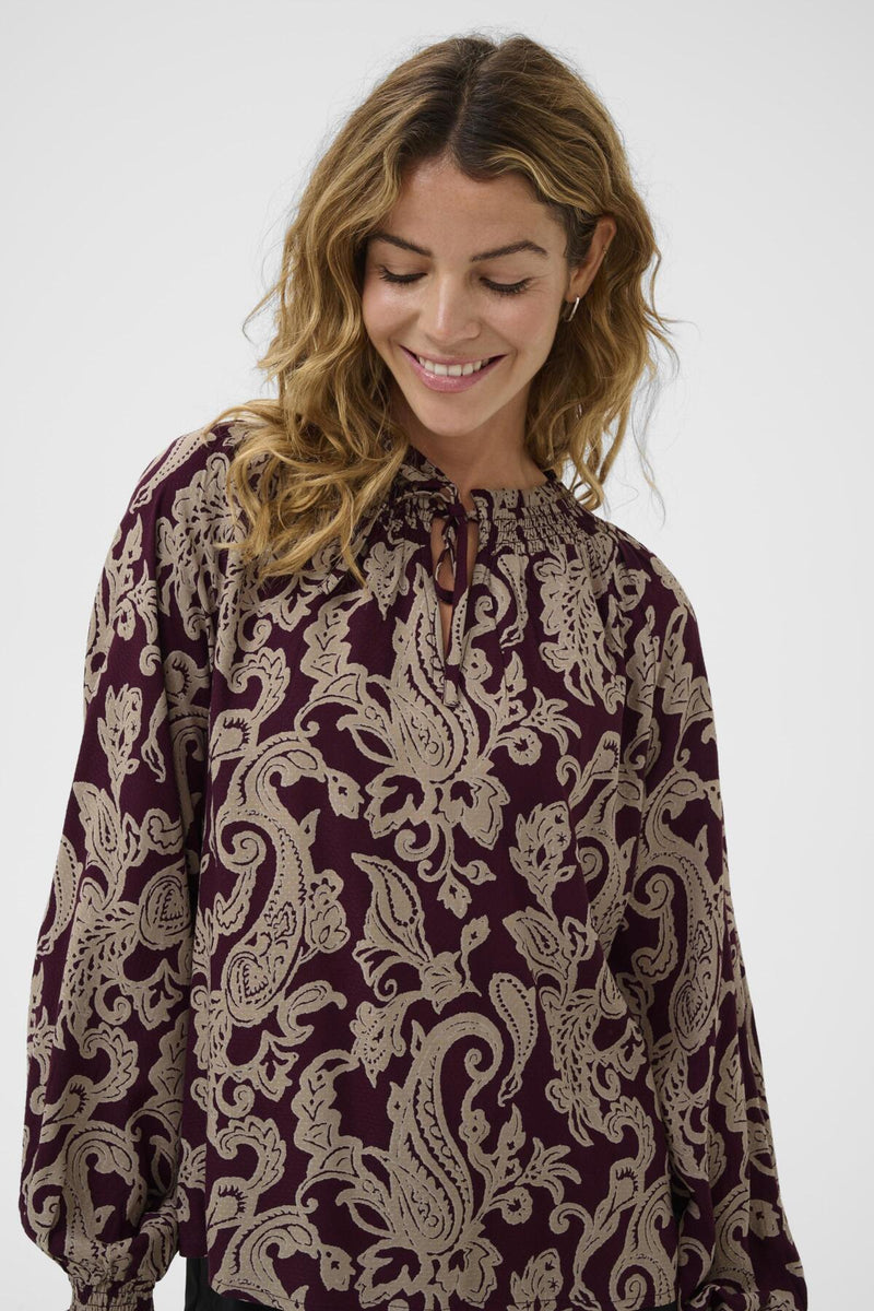Cream CRLucy paita, viininpunainen paisleyprintti
