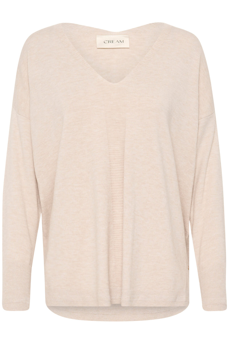 Cream CRDela neule, meleerattu vaalea beige