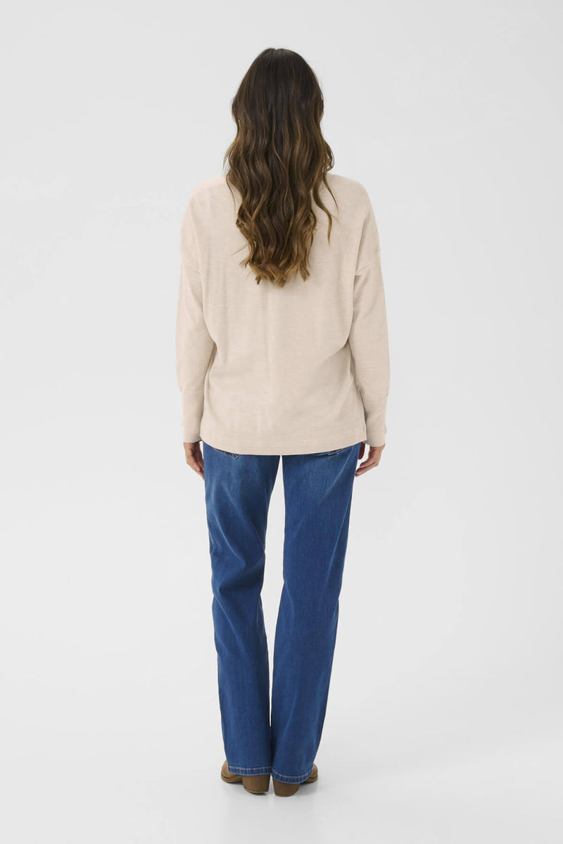 Cream CRDela neule, meleerattu vaalea beige