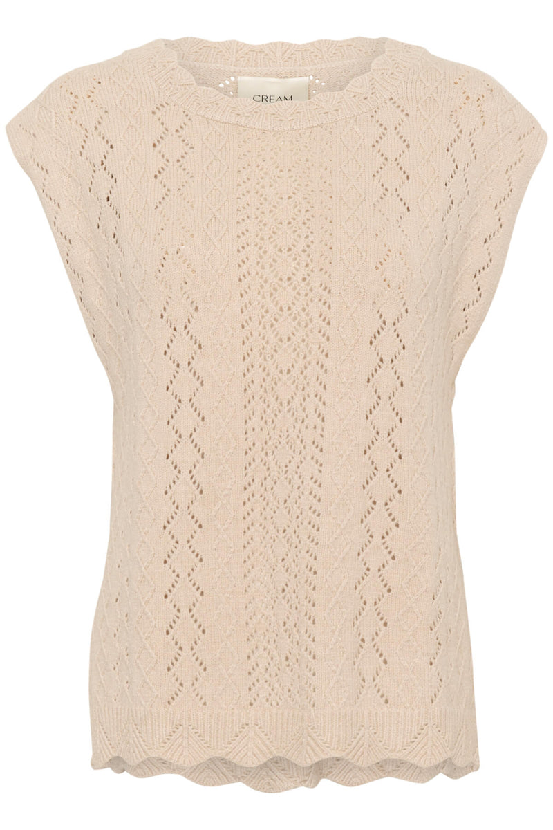 Cream CRGattie neuleliivi pitsikuviolla, vaalea beige