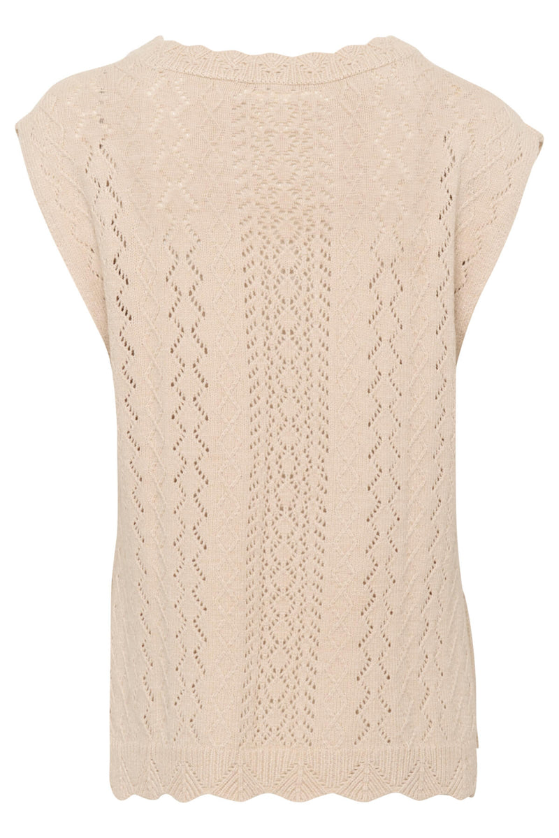 Cream CRGattie neuleliivi pitsikuviolla, vaalea beige