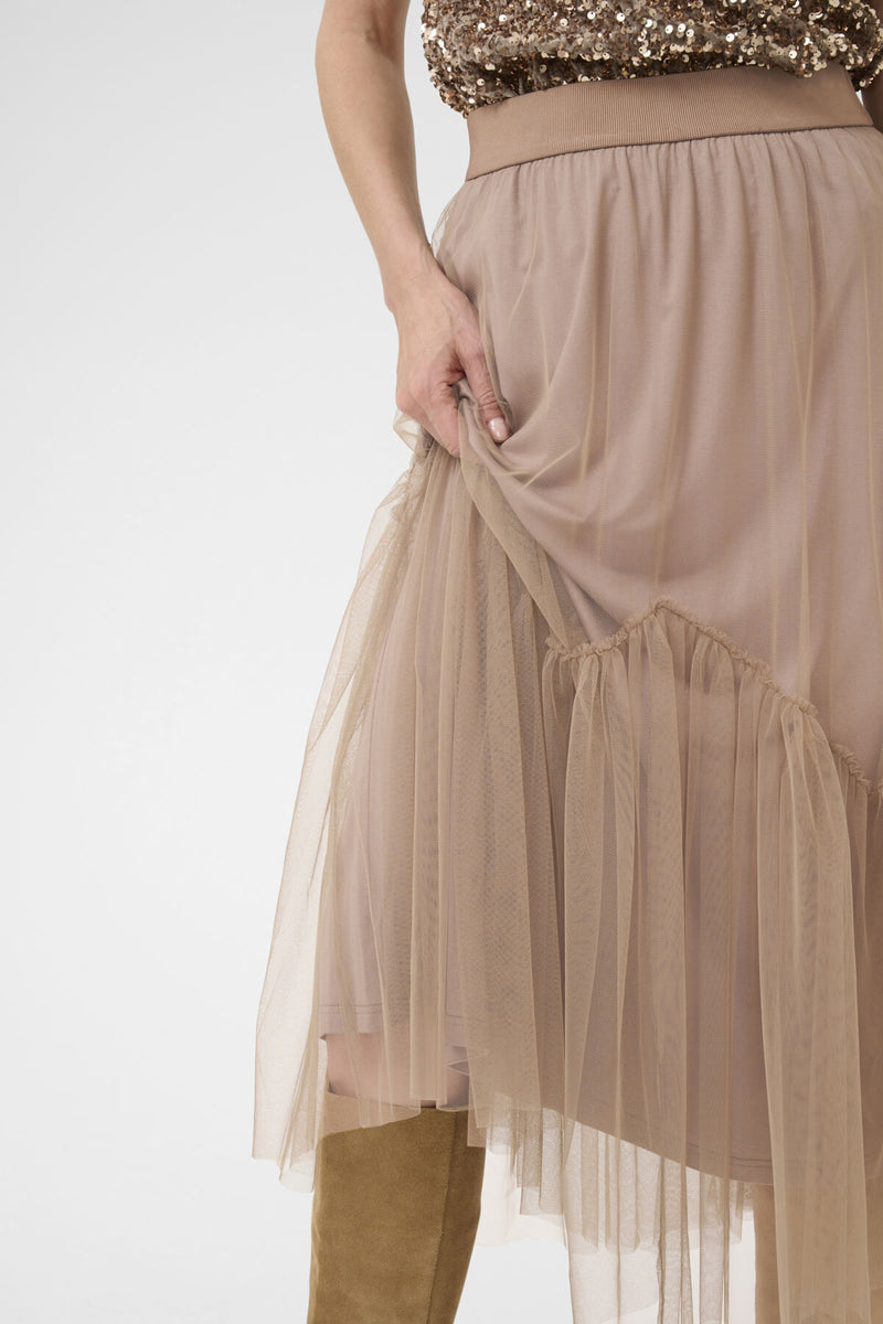 Cream CRYani tyllimidihame, beige