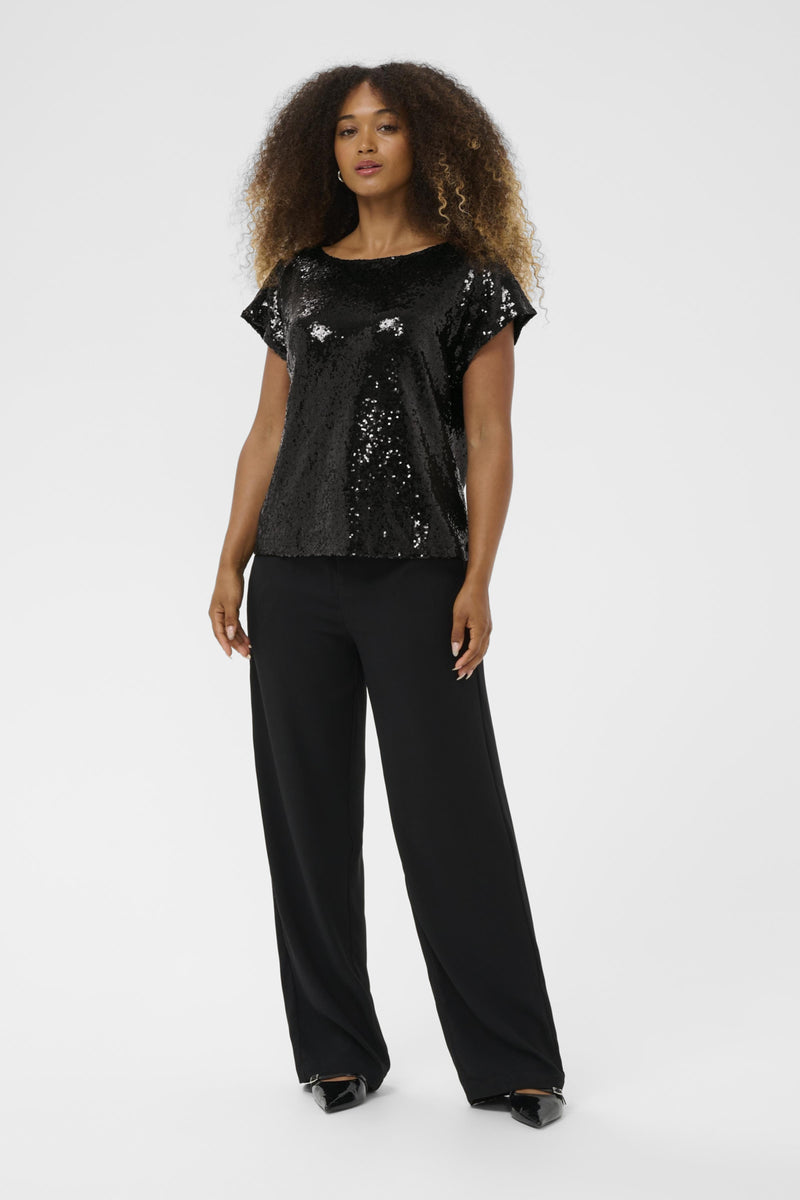 Cream CRGlimme Sequin paljettitoppi, musta