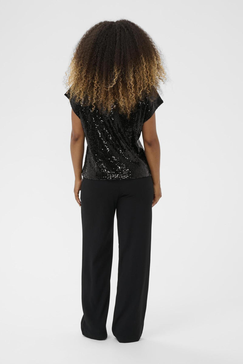 Cream CRGlimme Sequin paljettitoppi, musta