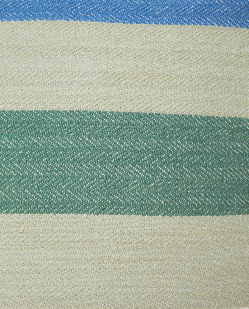 Lexington tyynynpäällinen luomupuuvillaa 50*50cm, vihreä-valko-siniset tasaraidat