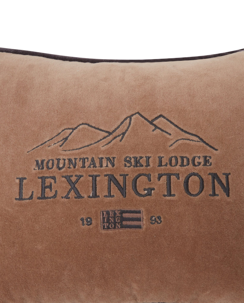 Ski Lodge Velvet Pillow beige/d grey 40'30