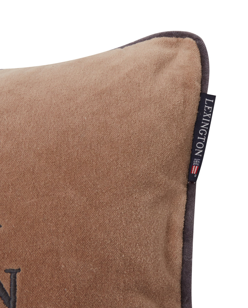 Ski Lodge Velvet Pillow beige/d grey 40'30