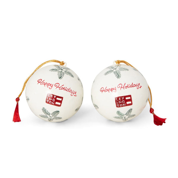 Lexington joulukoriste Maché Balls 2kpl paperia, valkoinen/vihreä/punainen