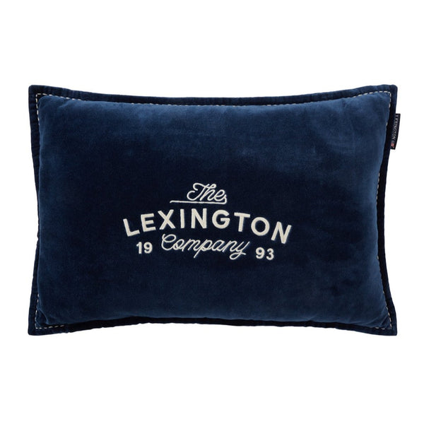 Lexington 1993-logo tyyny luomupuuvillasamettia 40*60cm, sininen