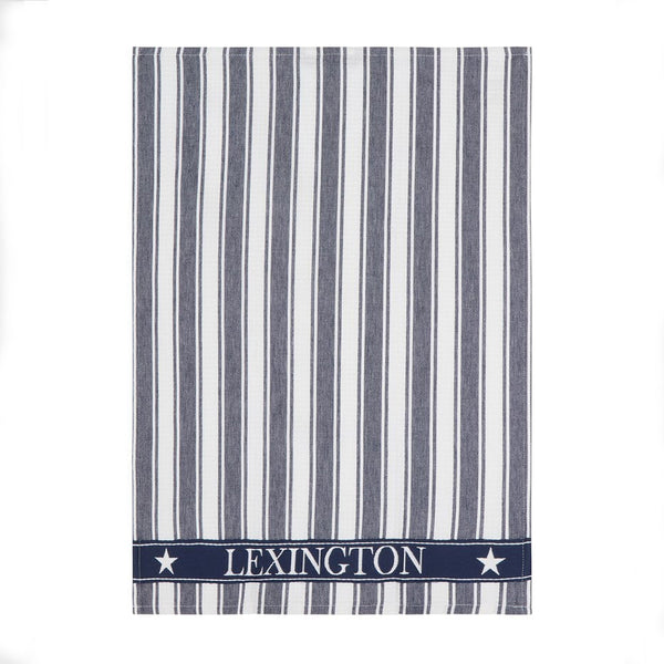 Lexington Icons waffle keittiöpyyhe luomupuuvillaa 50*70cm, tummansininen/valkoinen