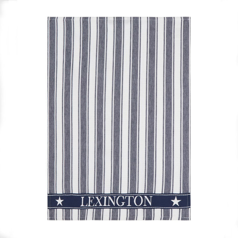 Lexington Icons waffle keittiöpyyhe luomupuuvillaa 50*70cm, tummansininen/valkoinen