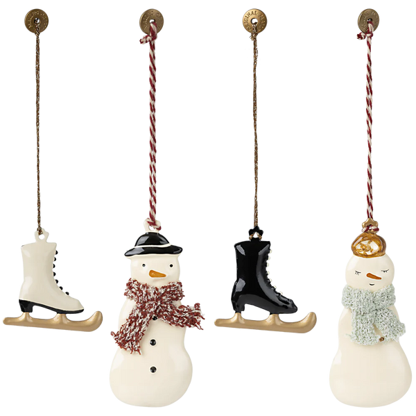 Maileg Winter wonderland joulukoristeet metallia 4kpl