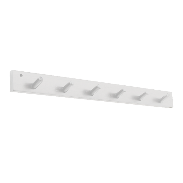 Bruka Design puinen naulakko kuudella koukulla 80*7cm, valkoinen