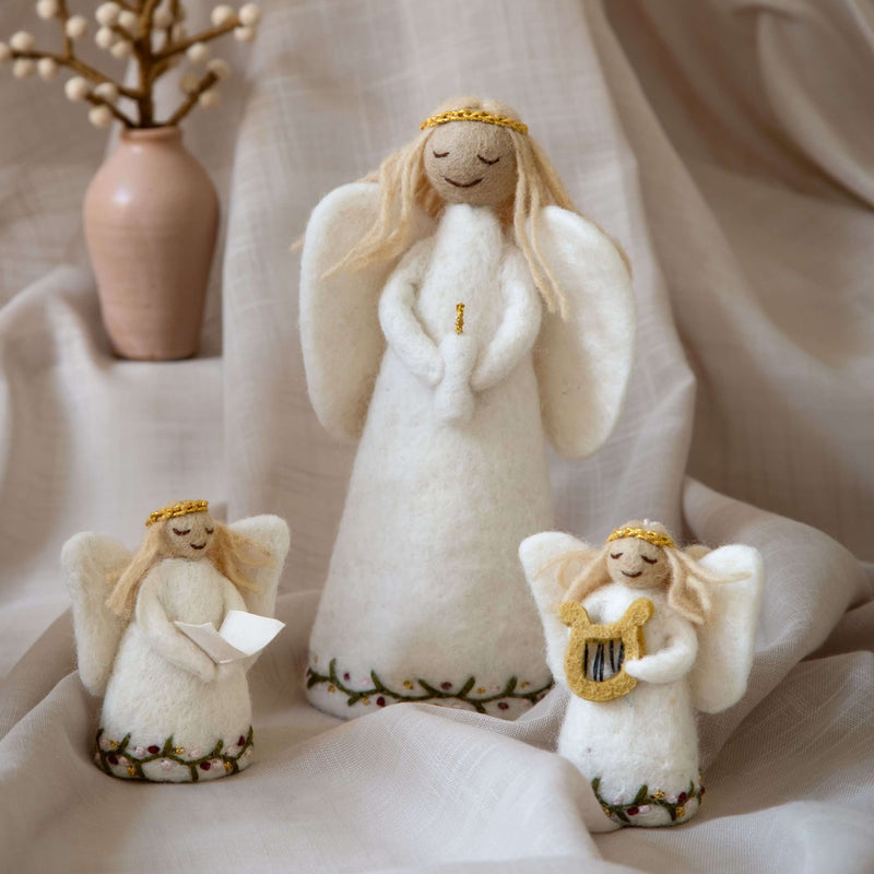 Gry&Sif enkeli latvakoriste huovutetusta villasta 12cm