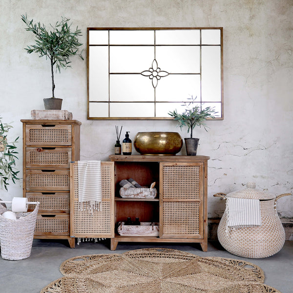 Chic Antique punottu pyöreä matto meriheihää ø150cm, ruskea
