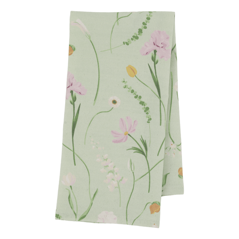 Chic Antique Aix keittiöpyyhe kukkakuviolla 70*50cm, vihreä