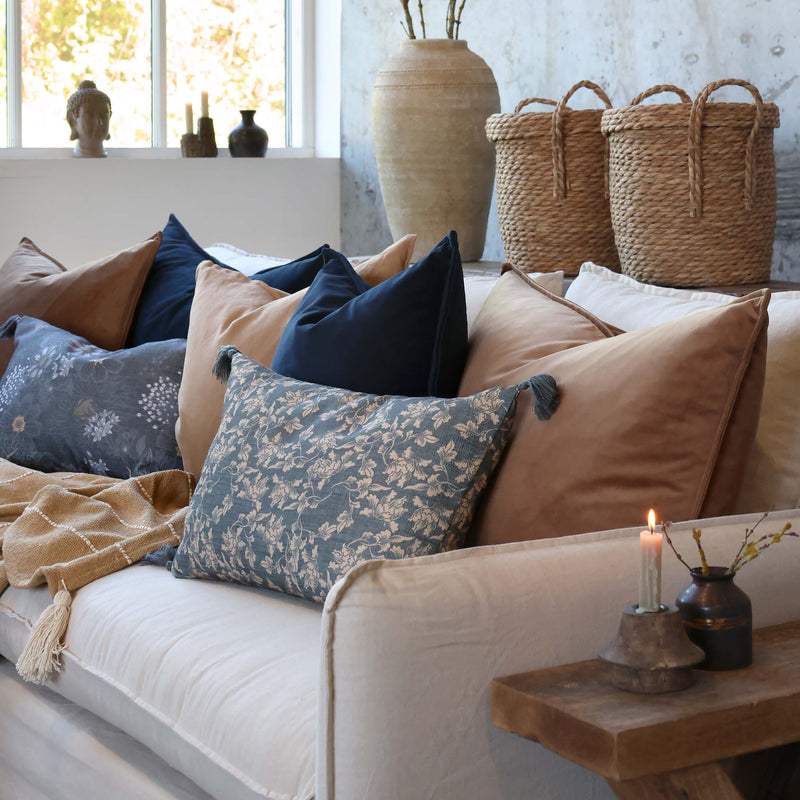 Chic Antique Aix tyynynpäällinen velouria 50*50cm, sininen