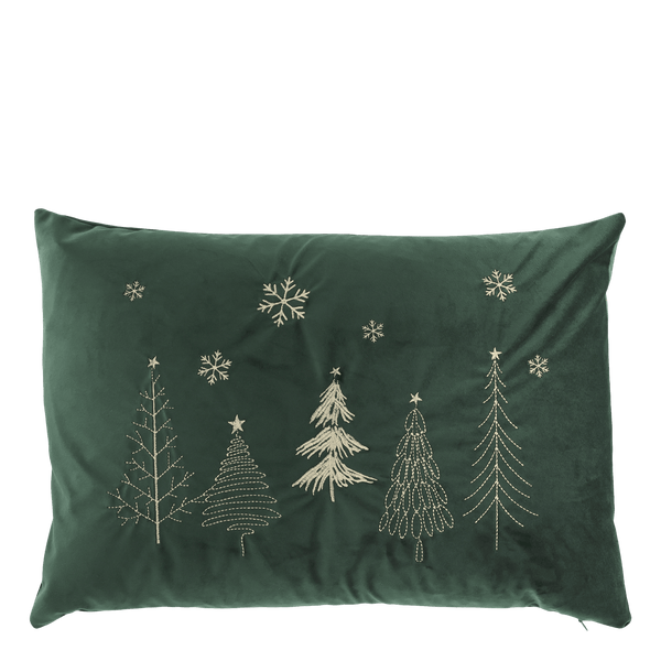 Chic Antique AIX tyynynpäällinen metsä brodeerauksella 50*35cm, vihreä