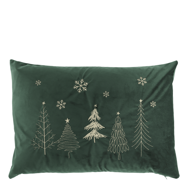 Chic Antique AIX tyynynpäällinen metsä brodeerauksella 50*35cm, vihreä