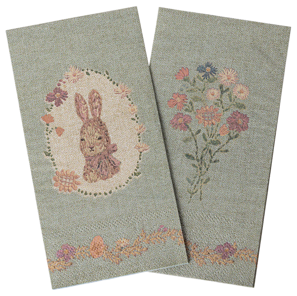 Maileg Lapin de Pâques paperiservetit 20kpl, vihreä/roosa