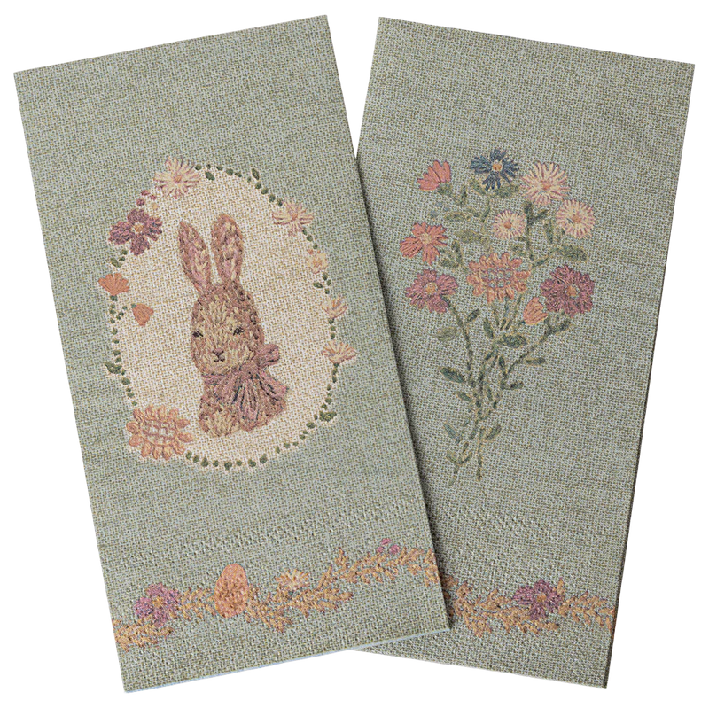 Maileg Lapin de Pâques paperiservetit 20kpl, vihreä/roosa