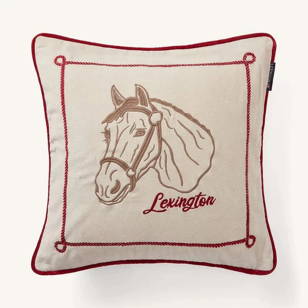 Lexington Horse tyynynpäällinen luomupuuvillasamettia 50*50cm