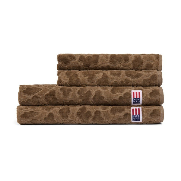 Lexington velour pyyhe Jacquard lehti kuvioinnilla 50*70cm, oliivinvihreä