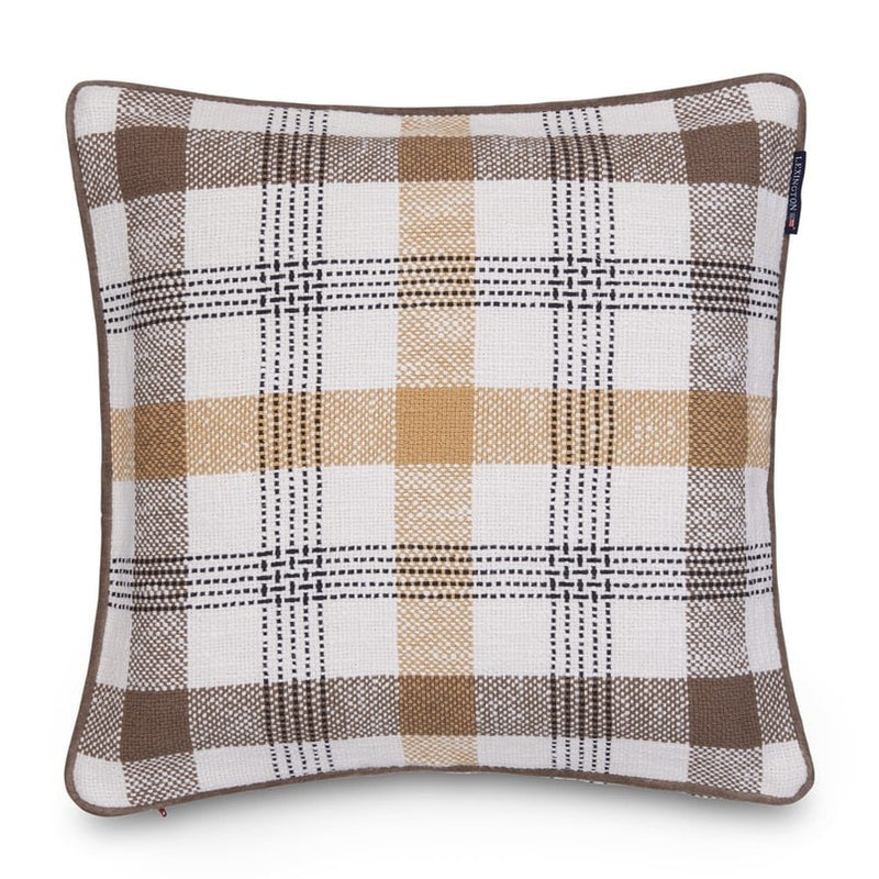Lexington ruudullinen tyynynpäällinen kierrätettyä puuvillaa 50*50cm, oliivi/beige