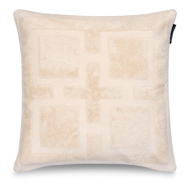 Lexington graafisesti kuvioitu tyynynpäällinen luomupuuvillaa 50*50cm, vaalea beige