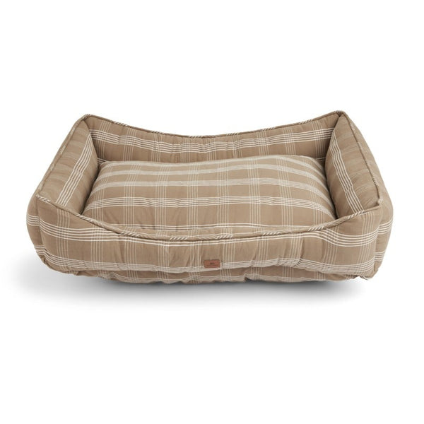 Lexington ruudullinen koiranpeti luomupuuvillaa 80*60cm, ruskea/beige