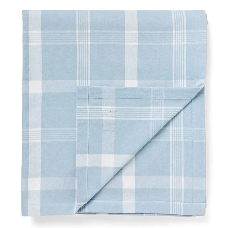 Lexington ruudullinen pöytäliina luomupuuvillaa 150*250cm, taivaansininen/valkoinen