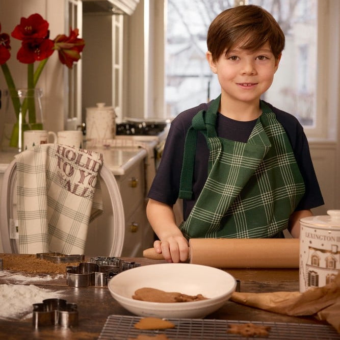 Lexington Happy holiday keittiöpyyhe luomupuuvillaa 50*70cm, vihreä/valkoinen